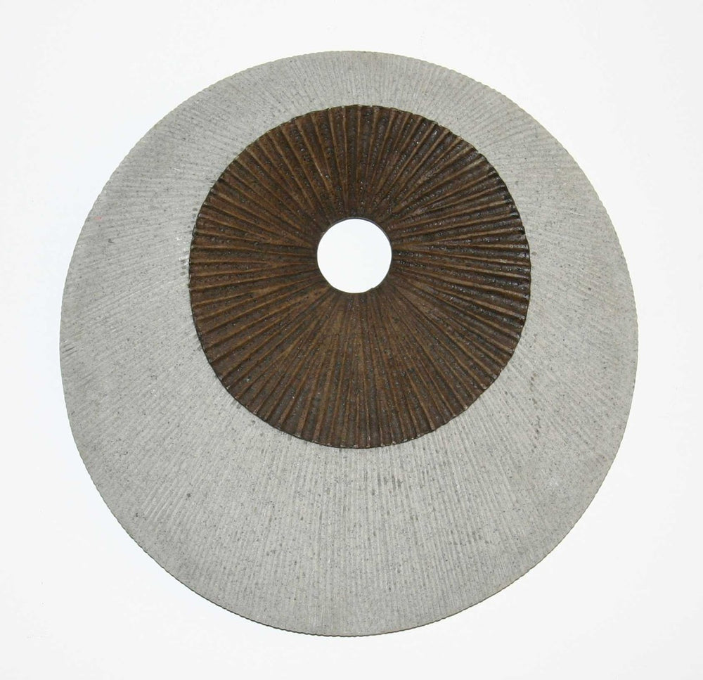 HomeRoots 27" Round Double Layer Ribbed Wall Decor - Elegant Brown & Gray Accent for Modern Interiors 274770