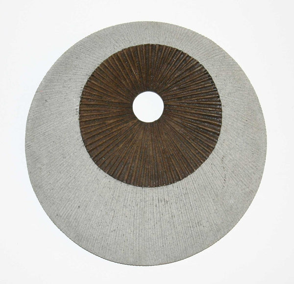 HomeRoots 27" Round Double Layer Ribbed Wall Decor - Elegant Brown & Gray Accent for Modern Interiors 274770