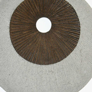 HomeRoots 27" Round Double Layer Ribbed Wall Decor - Elegant Brown & Gray Accent for Modern Interiors 274770