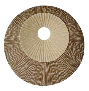 HomeRoots 27" Round Double-Layer Ribbed Wall Plaque - Modern Sandstone Art for Living Rooms & Offices 274773