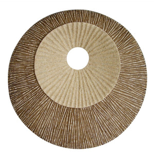 HomeRoots 27" Round Double-Layer Ribbed Wall Plaque - Modern Sandstone Art for Living Rooms & Offices 274773