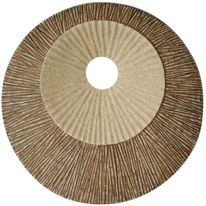 HomeRoots 27" Round Double-Layer Ribbed Wall Plaque - Modern Sandstone Art for Living Rooms & Offices 274773