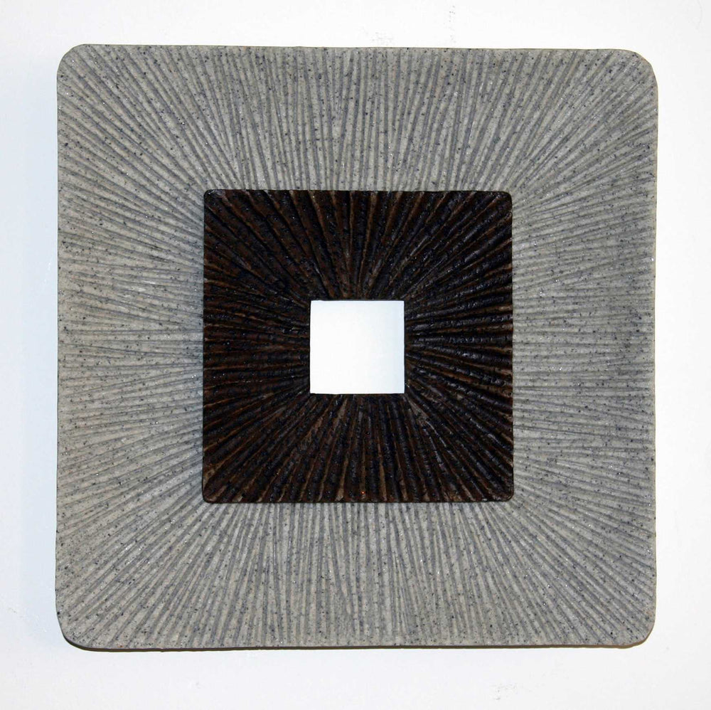 Homeroots Brown & Gray Square Ribbed Minimalistic Wall Art  Sandstone 274774