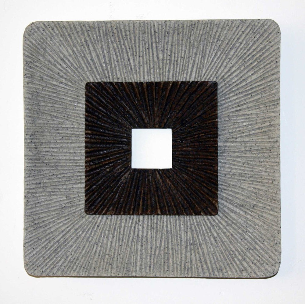 HomeRoots Brown Minimalistic Ribbed Wall Art - Modern Square Design for Versatile Home and Office Décor 274774