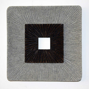HomeRoots Brown Minimalistic Ribbed Wall Art - Modern Square Design for Versatile Home and Office Décor 274774