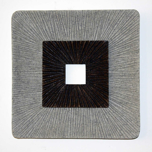 HomeRoots Brown Minimalistic Ribbed Wall Art - Modern Square Design for Versatile Home and Office Décor 274774