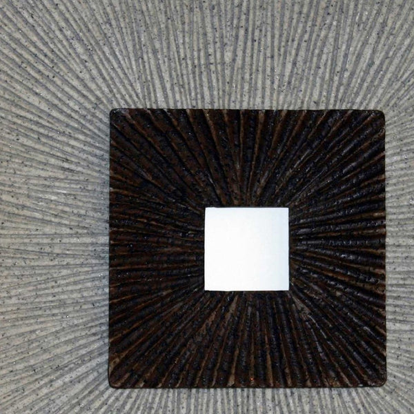 HomeRoots Brown Minimalistic Ribbed Wall Art - Modern Square Design for Versatile Home and Office Décor 274774