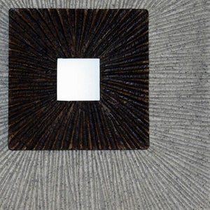 HomeRoots 19" Modern Brown and Gray Ribbed Square Wall Art - Unique Incised Design for Contemporary Spaces 274775