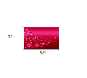 HomeRoots Pink Hearts Modern Canvas Wall Art – Vibrant Decorative Accent for Home, Office, or Dorm Spaces 274785