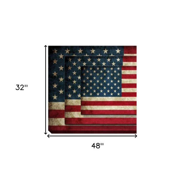 HomeRoots America Flag Unframed Print Wall Art - Bold Contemporary Canvas Decor for Home or Office Spaces 274789