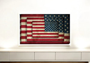 HomeRoots America Flag Unframed Print Wall Art - Bold Contemporary Canvas Decor for Home or Office Spaces 274789