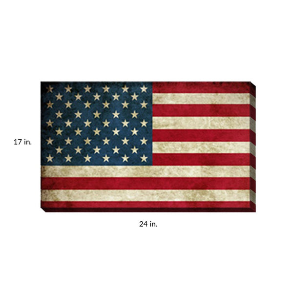 Homeroots Usa Flag Canvas Print Wall Art 2 Piece Set Wall Art  Cotton Canvas 274790