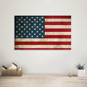 Homeroots Usa Flag Canvas Print Wall Art 2 Piece Set Wall Art  Cotton Canvas 274790