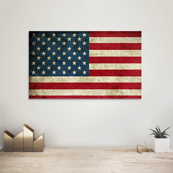 Homeroots Usa Flag Canvas Print Wall Art 2 Piece Set Wall Art  Cotton Canvas 274790
