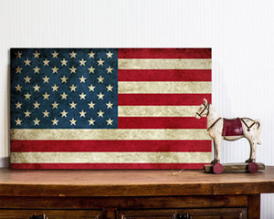 Homeroots Usa Flag Canvas Print Wall Art 2 Piece Set Wall Art  Cotton Canvas 274790
