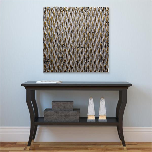 Homeroots 24" X 24" X 1" Raw Wood Look Silver Finish Square Wall Art Medium Silver Wood 274792