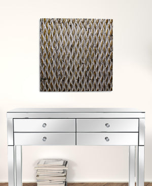 Homeroots 24" X 24" X 1" Raw Wood Look Silver Finish Square Wall Art Medium Silver Wood 274792