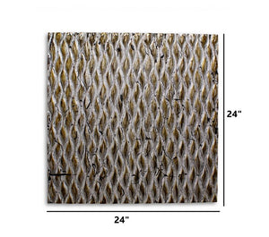 Homeroots 24" X 24" X 1" Raw Wood Look Silver Finish Square Wall Art Medium Silver Wood 274792