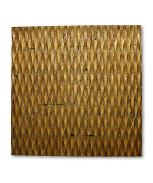 Homeroots 1 X 24 X 24 Gold Metallic Ridge - Wall Art Wood Wall Art Gold Wood 274793