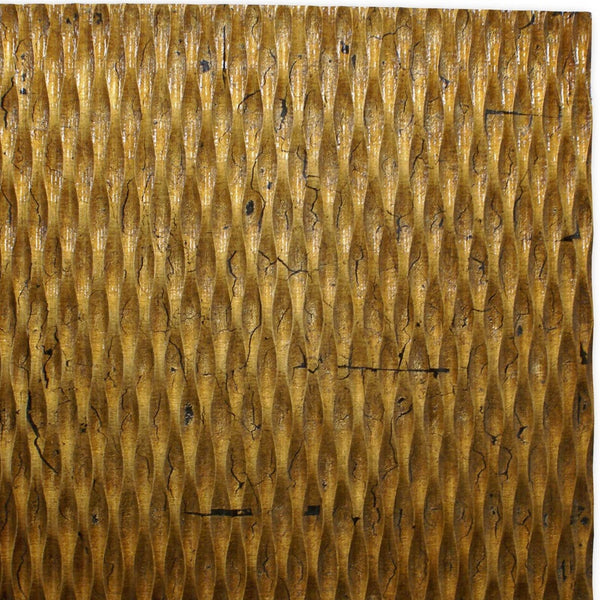 Homeroots 1 X 24 X 24 Gold Metallic Ridge - Wall Art Wood Wall Art Gold Wood 274793