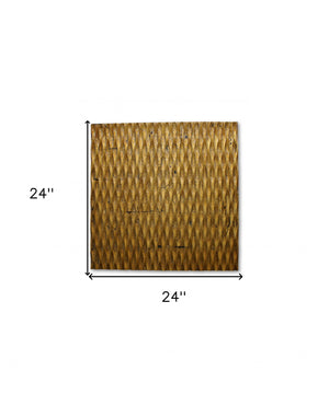 Homeroots 1 X 24 X 24 Gold Metallic Ridge - Wall Art Wood Wall Art Gold Wood 274793