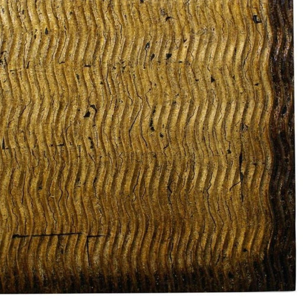 HomeRoots 24" Modern Raw Wood Look Square Wall Art - Sculptural Decor for Contemporary Spaces and Offices Bronze 274795