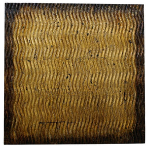HomeRoots 24" Modern Raw Wood Look Square Wall Art - Sculptural Decor for Contemporary Spaces and Offices Bronze 274795