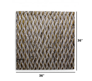 Homeroots 36" X 36" X 1" Raw Wood Look Silver Finish Square Wall Art Silver Wood 274796