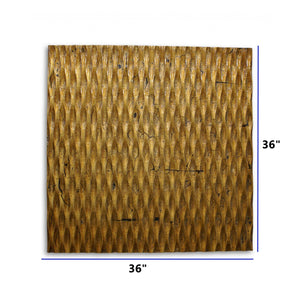 Homeroots 36" X 36" X 1" Raw Wood Look Gold Finish Square Wall Art Gold Wood 274797
