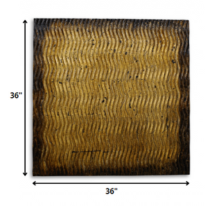 Homeroots Bronze Metallic Ridge Wood Wall Art Bronze Wood 274799
