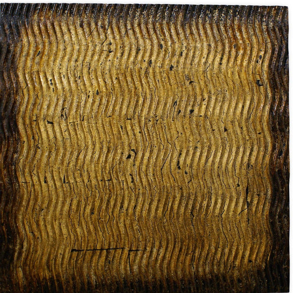 Homeroots Bronze Metallic Ridge Wood Wall Art Bronze Wood 274799