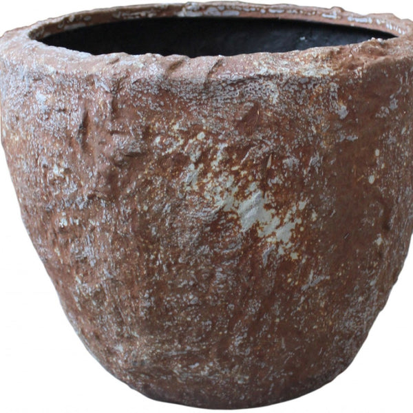HomeRoots Set of Three 21" Round Stone Planters for Indoor/Outdoor Use - Durable & Stylish Decor Solution 274805