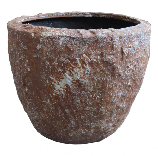 HomeRoots Set of Three 21" Round Stone Planters for Indoor/Outdoor Use - Durable & Stylish Decor Solution 274805