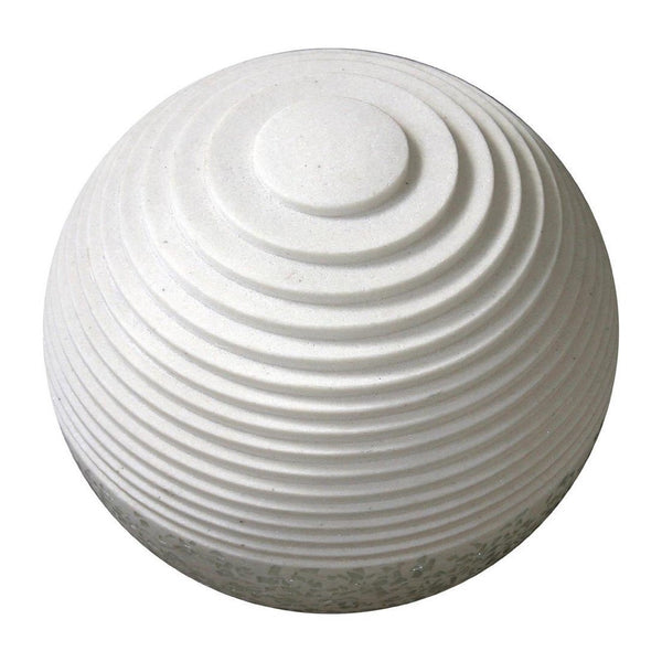 Homeroots 1 X 14 X 12 White Round With Lines And Light - Outdoor Ball  Sandstone 274815