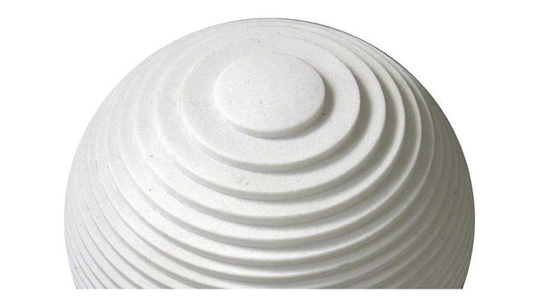 Homeroots 1 X 14 X 12 White Round With Lines And Light - Outdoor Ball  Sandstone 274815
