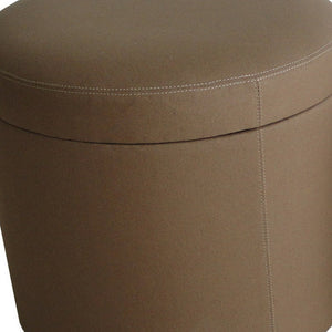 Homeroots 1" Tan Faux Leather Round Storage   274817