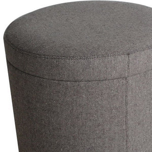 Homeroots 1" Gray Faux Leather Round Storage   274820