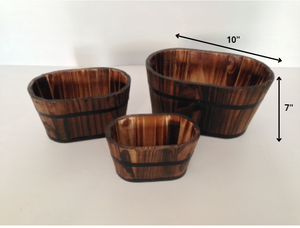 Homeroots 1" X 10" X 7" Brown, Wood Garden Planter - 3 Piece  Wood 274840