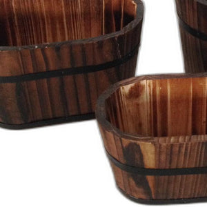Homeroots 1" X 10" X 7" Brown, Wood Garden Planter - 3 Piece  Wood 274840