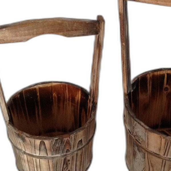 Homeroots "10 X 10" Brown, Wood Garden Planter - 2 Piece  Wood 274841