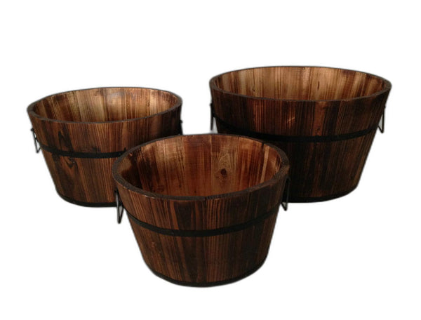 Homeroots 1 X 15 X 1 Brown Wood Garden Planter  3 Piece  Wood 274843