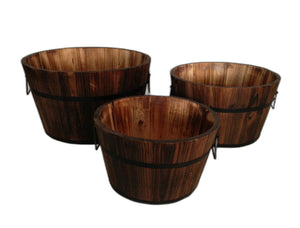 Homeroots 1 X 15 X 1 Brown Wood Garden Planter  3 Piece  Wood 274843