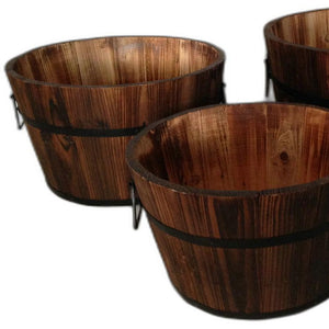 Homeroots 1 X 15 X 1 Brown Wood Garden Planter  3 Piece  Wood 274843