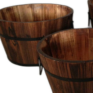 Homeroots 1 X 15 X 1 Brown Wood Garden Planter  3 Piece  Wood 274843