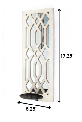 Homeroots 6" White Wood Wall Sconce Candle Holder   274848