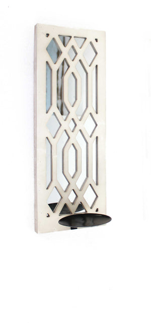 Homeroots 6" White Wood Wall Sconce Candle Holder   274848