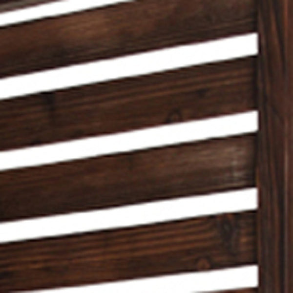 HomeRoots 63" Three-Panel Solid Wood Fortress Screen - Rustic Brown Elegance for Indoor & Outdoor Privacy 274852