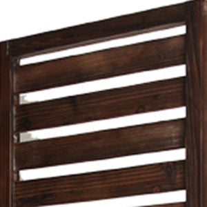 HomeRoots 63" Three-Panel Solid Wood Fortress Screen - Rustic Brown Elegance for Indoor & Outdoor Privacy 274852