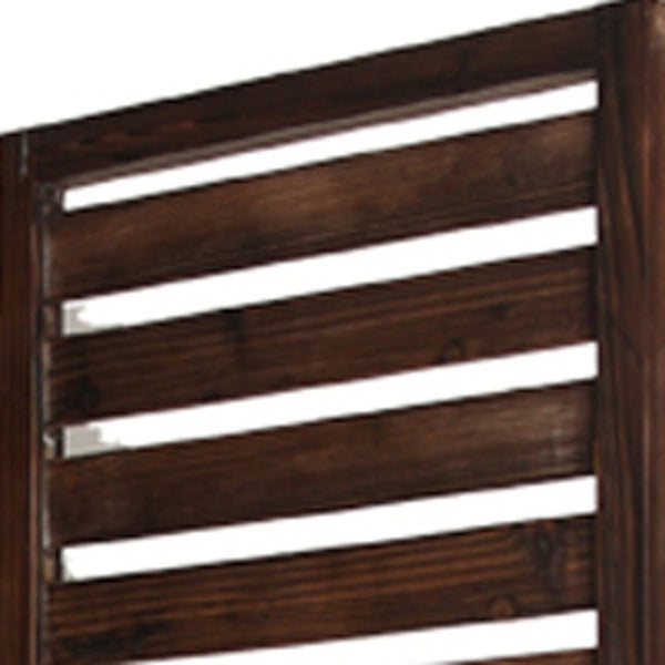 HomeRoots 63" Three-Panel Solid Wood Fortress Screen - Rustic Brown Elegance for Indoor & Outdoor Privacy 274852