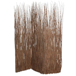 HomeRoots 63" Elegant Brown Willow Adirondack Screen - Three-Panel Room Divider for Stylish Privacy & Decor 274854